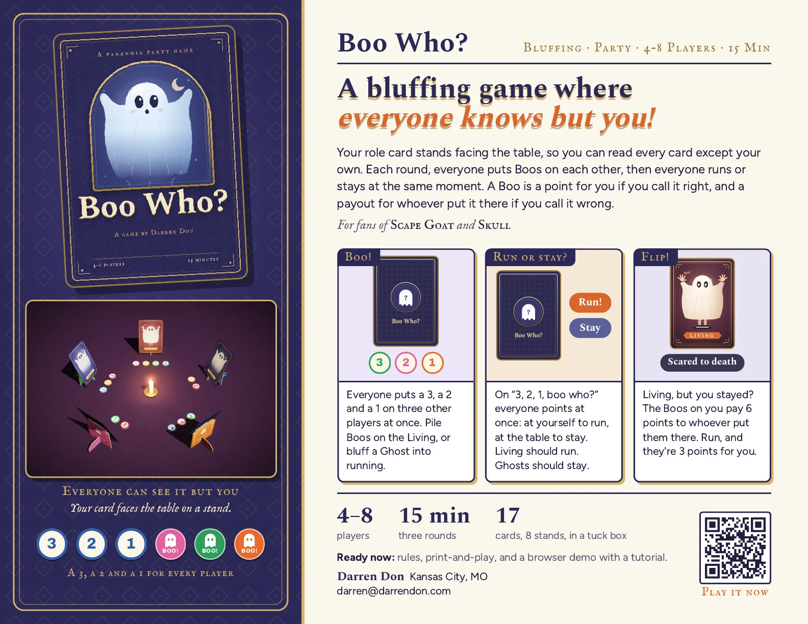 Preview of the one-page Boo Who? sell sheet.
