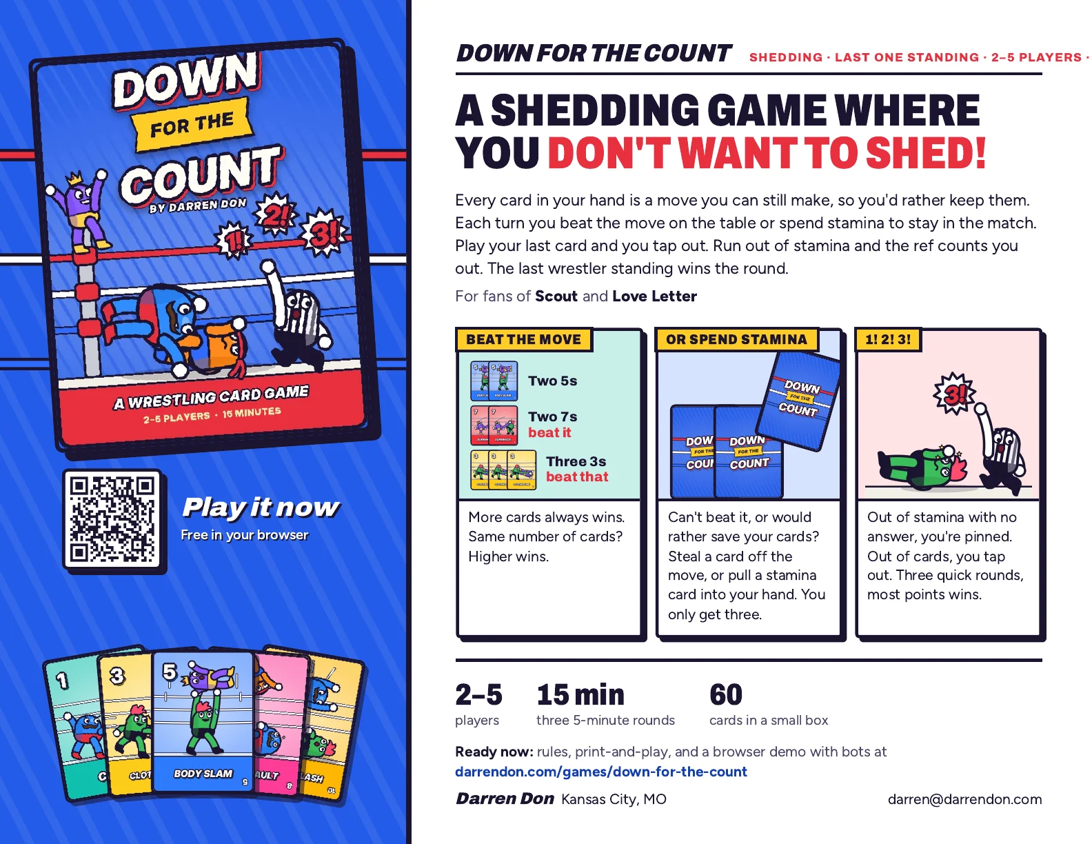 Preview of the one-page Down for the Count sell sheet.